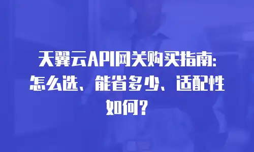 天翼云API网关购买指南：怎么选、能省多少、适配性如何？