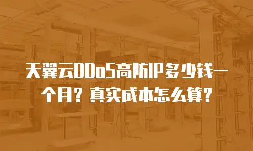 天翼云DDoS高防IP多少钱一个月？真实成本怎么算？