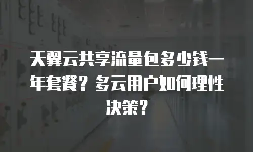 天翼云共享流量包多少钱一年套餐？多云用户如何理性决策？