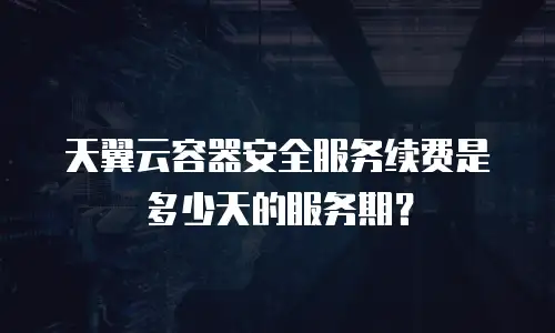 天翼云容器安全服务续费是多少天的服务期？