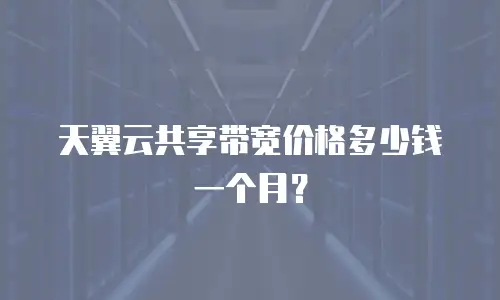 天翼云共享带宽价格多少钱一个月？