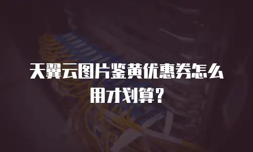 天翼云图片鉴黄优惠券怎么用才划算？