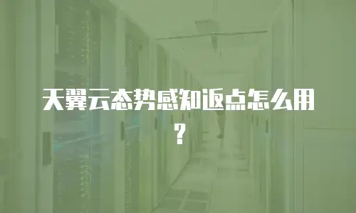 天翼云态势感知返点怎么用？