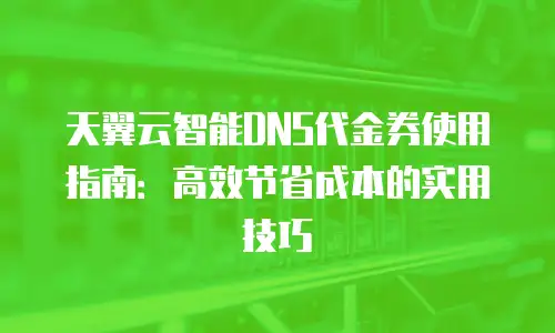 天翼云智能DNS代金券使用指南：高效节省成本的实用技巧