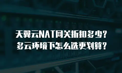 天翼云NAT网关折扣多少？多云环境下怎么选更划算？