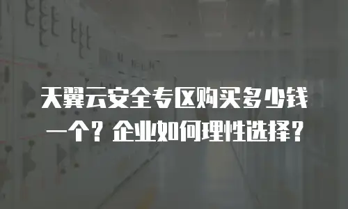 天翼云安全专区购买多少钱一个？企业如何理性选择？
