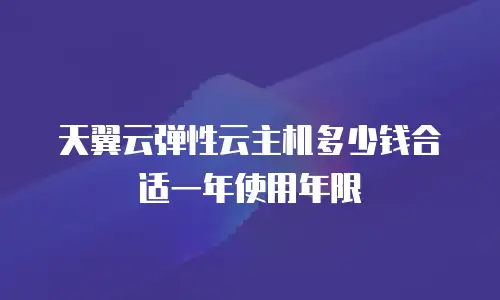 天翼云弹性云主机多少钱合适一年使用年限