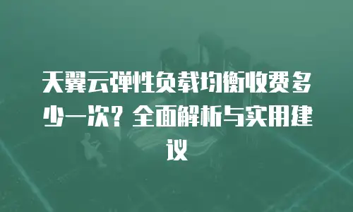 天翼云弹性负载均衡收费多少一次？全面解析与实用建议