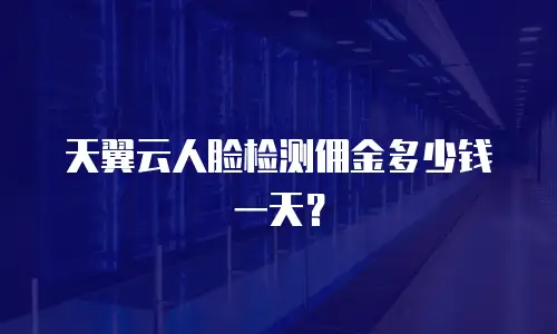 天翼云人脸检测佣金多少钱一天？