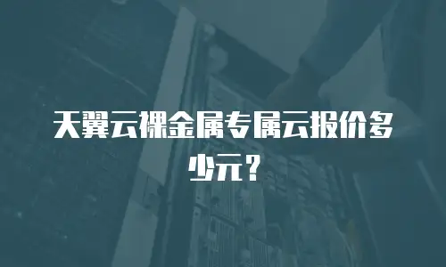 天翼云裸金属专属云报价多少元？
