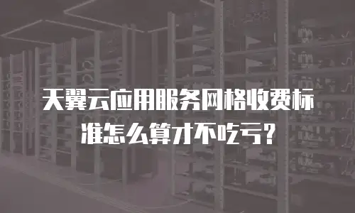 天翼云应用服务网格收费标准怎么算才不吃亏？
