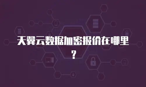 天翼云数据加密报价在哪里？