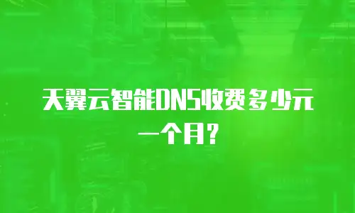 天翼云智能DNS收费多少元一个月？