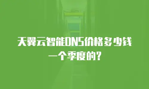 天翼云智能DNS价格多少钱一个季度的？