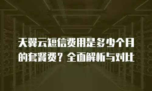 天翼云短信费用是多少个月的套餐费？全面解析与对比