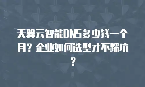 天翼云智能DNS多少钱一个月？企业如何选型才不踩坑？