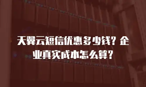 天翼云短信优惠多少钱？企业真实成本怎么算？