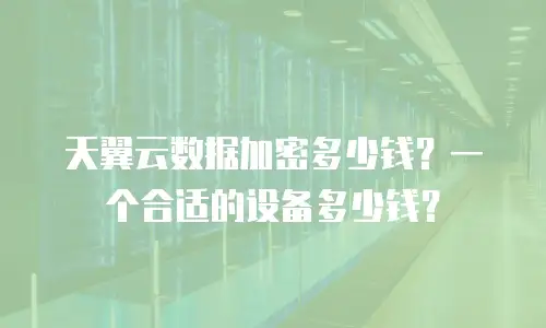 天翼云数据加密多少钱？一个合适的设备多少钱？