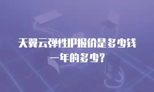 天翼云弹性IP报价是多少钱一年的多少？