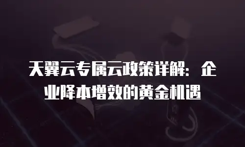 天翼云专属云政策详解：企业降本增效的黄金机遇