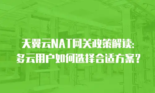 天翼云NAT网关政策解读：多云用户如何选择合适方案？