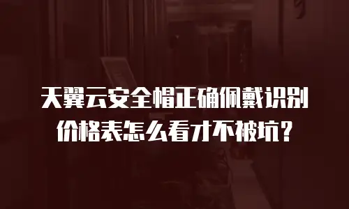 天翼云安全帽正确佩戴识别价格表怎么看才不被坑？