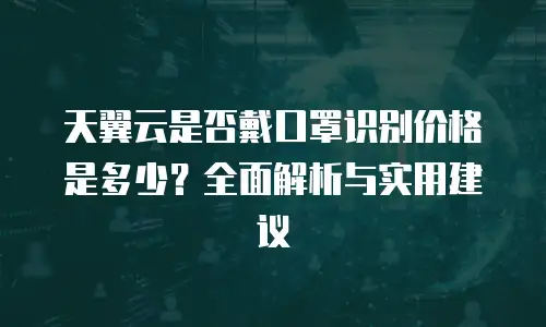 天翼云是否戴口罩识别价格是多少？全面解析与实用建议