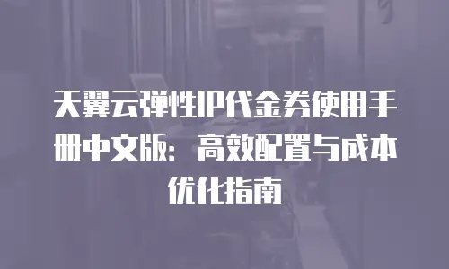 天翼云弹性IP代金券使用手册中文版：高效配置与成本优化指南