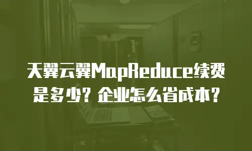 天翼云翼MapReduce续费是多少？企业怎么省成本？