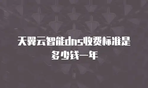 天翼云智能dns收费标准是多少钱一年