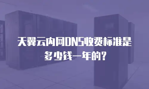 天翼云内网DNS收费标准是多少钱一年的？