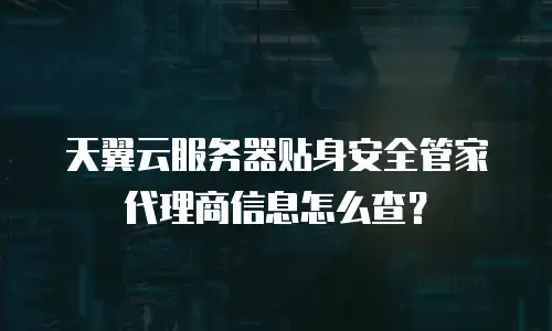 天翼云服务器贴身安全管家代理商信息怎么查？