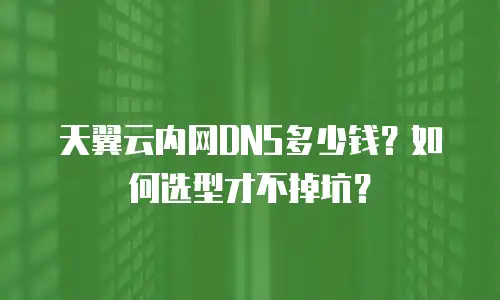 天翼云内网DNS多少钱？如何选型才不掉坑？