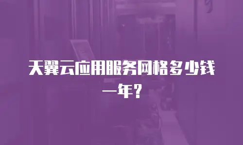 天翼云应用服务网格多少钱一年？