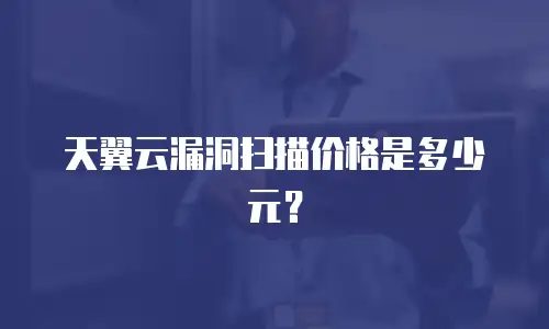 天翼云漏洞扫描价格是多少元？