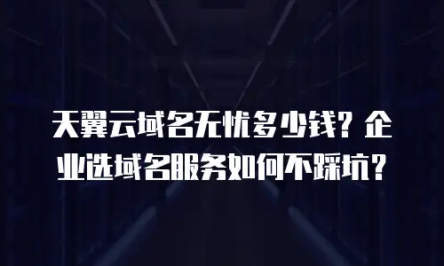 天翼云域名无忧多少钱？企业选域名服务如何不踩坑？