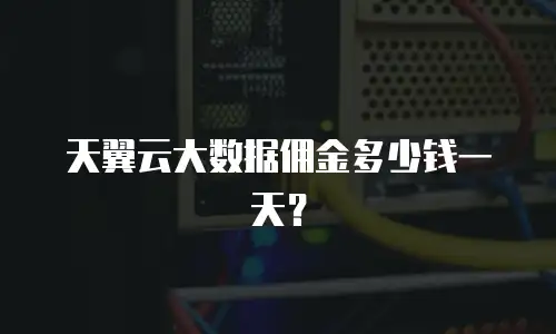 天翼云大数据佣金多少钱一天？