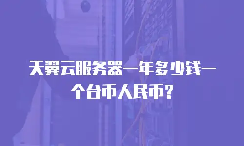 天翼云服务器一年多少钱一个台币人民币？