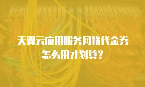 天翼云应用服务网格代金券怎么用才划算？