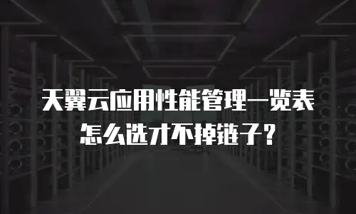 天翼云应用性能管理一览表怎么选才不掉链子？