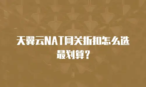 天翼云NAT网关折扣怎么选最划算？