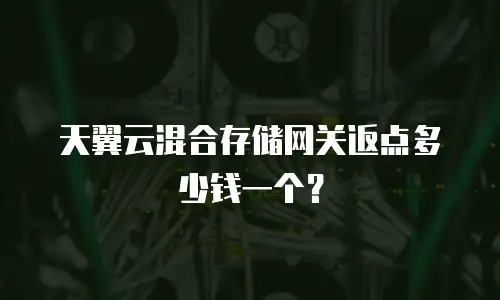 天翼云混合存储网关返点多少钱一个？