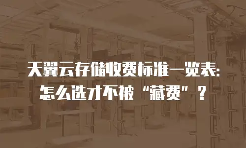 天翼云存储收费标准一览表：怎么选才不被“藏费”？