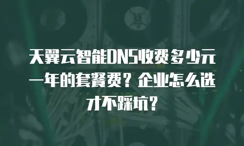天翼云智能DNS收费多少元一年的套餐费？企业怎么选才不踩坑？