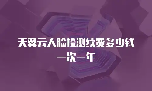天翼云人脸检测续费多少钱一次一年