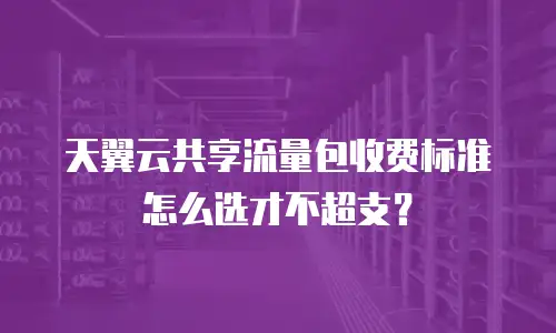 天翼云共享流量包收费标准怎么选才不超支？
