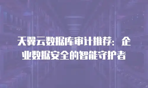 天翼云数据库审计推荐：企业数据安全的智能守护者