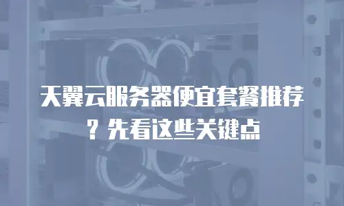 天翼云服务器便宜套餐推荐？先看这些关键点