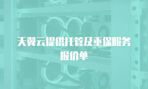 天翼云提供托管及重保服务报价单
