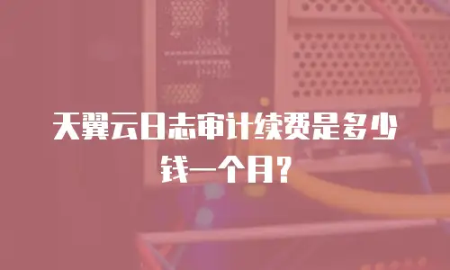 天翼云日志审计续费是多少钱一个月？